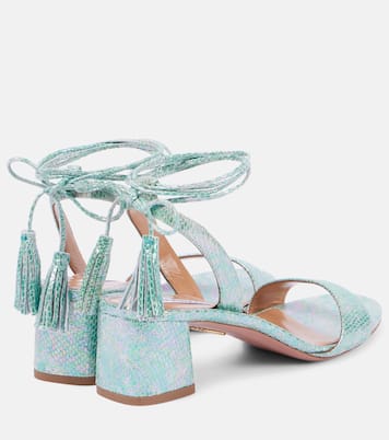 Sandalen Alu 50 aus Metallic-Leder | Aquazzura