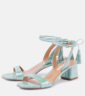 Sandalen Alu 50 aus Metallic-Leder | Aquazzura