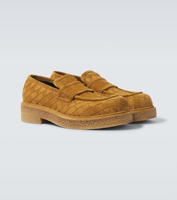 Haddock Intrecciato suede loafers | Bottega Veneta