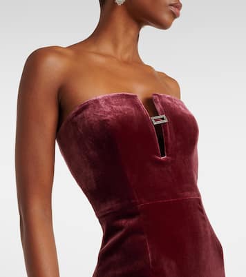 Bustier-Robe aus Samt mit Kristallen | Roland Mouret