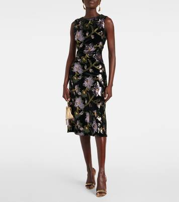 Robe midi Coral à sequins et fleurs | Diane von Furstenberg
