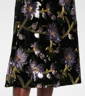 Robe midi Coral à sequins et fleurs | Diane von Furstenberg