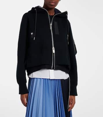Felpa in misto cotone con zip | Sacai