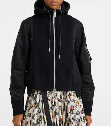 Felpa in misto cotone con zip | Sacai