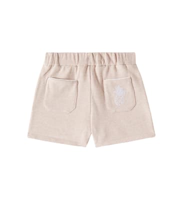 Embroidered cotton jersey shorts | Chloé Kids