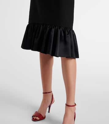 Falda midi de Crepe Couture con satén | Valentino