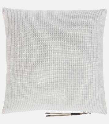 Ribbed-knit cashmere pillow | Brunello Cucinelli