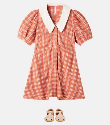 Del Mar checked linen-blend dress | Rylee + Cru