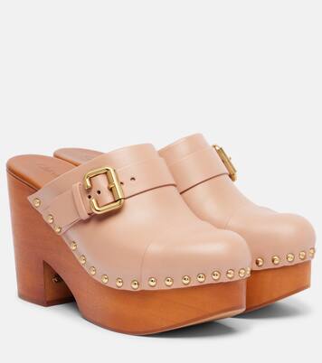 Jeannette 80 studded leather clogs | Chloé