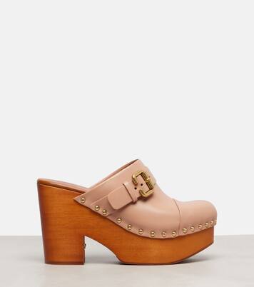 Jeannette 80 studded leather clogs | Chloé
