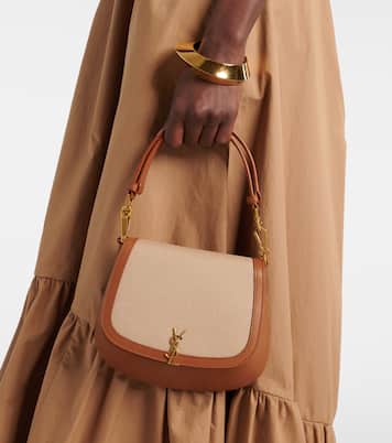 Bolso al hombro Voltaire de lona y piel | Saint Laurent