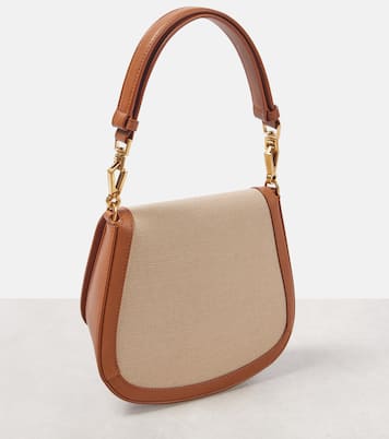 Bolso al hombro Voltaire de lona y piel | Saint Laurent