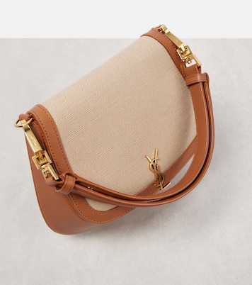 Bolso al hombro Voltaire de lona y piel | Saint Laurent
