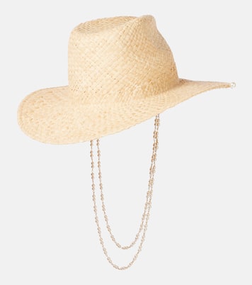 Fedora en paille à logo et perles fantaisie | Ruslan Baginskiy