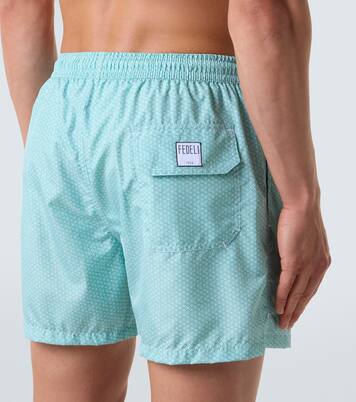 Madeira printed swim trunks  | Fedeli