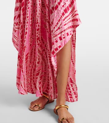 Robe midi Mabelle imprimée en satin | Poupette St Barth