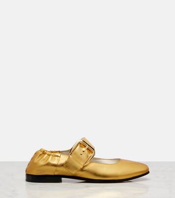 Ballerines Mary Jane Amy en cuir métallisé | Bottega Veneta