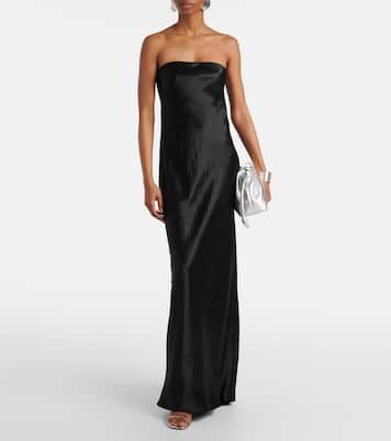 Robe longue bustier en satin | Vince