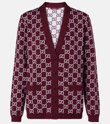 GG reversible wool-blend jacquard cardigan | Gucci