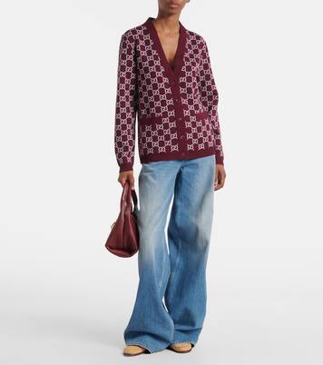 GG reversible wool-blend jacquard cardigan | Gucci