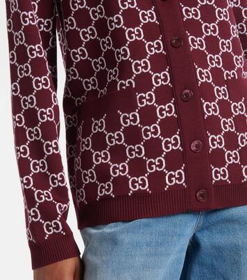 GG reversible wool-blend jacquard cardigan | Gucci