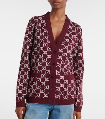 GG reversible wool-blend jacquard cardigan | Gucci