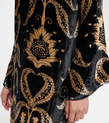 Abito lungo in velluto con ricamo | Johanna Ortiz