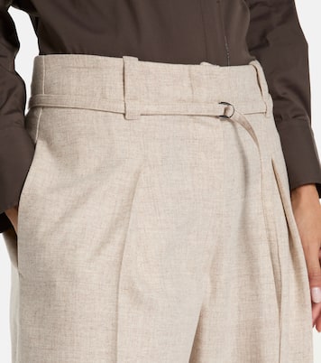 Belted wool and cashmere wide-leg pants | Brunello Cucinelli