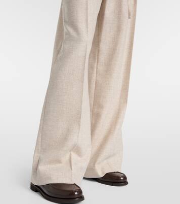Belted wool and cashmere wide-leg pants | Brunello Cucinelli