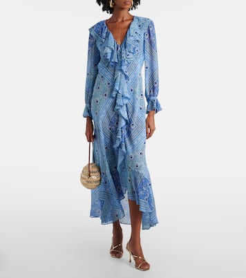 Abito lungo Gracye in seta con volant | Rixo