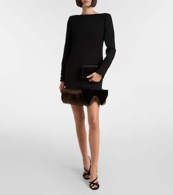 Minikleid aus Schurwolle mit Shearling | Valentino