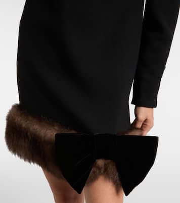 Minikleid aus Schurwolle mit Shearling | Valentino