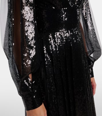 Sequined tulle maxi dress | Elie Saab