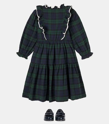 Bella checked ruffled cotton dress | C'era Una Volta