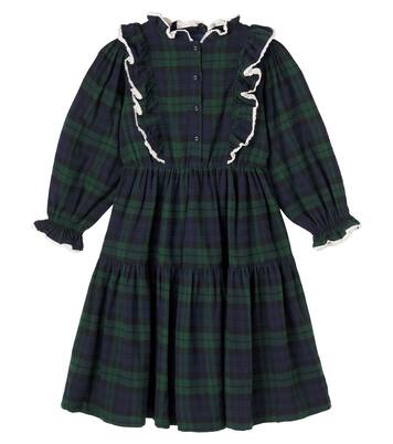 Bella checked ruffled cotton dress | C'era Una Volta