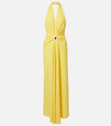 Embellished ruched jersey maxi dress | Christopher Esber