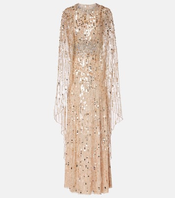 Honey Dew caped embellished gown | Jenny Packham