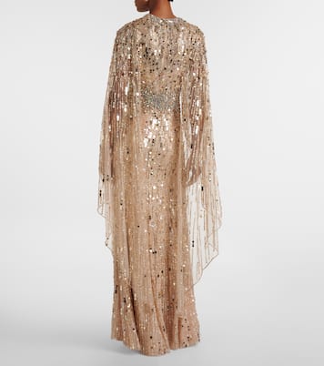 Honey Dew caped embellished gown | Jenny Packham