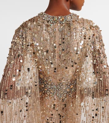 Honey Dew caped embellished gown | Jenny Packham