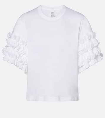 Ruffled cotton T-shirt | Noir Kei Ninomiya
