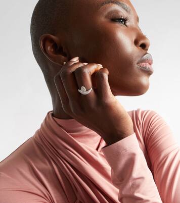 Wave Alliance 18kt white gold ring with diamonds | Persée