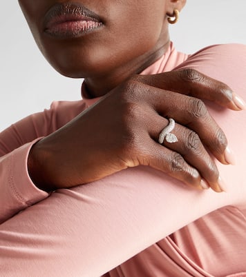 Wave Alliance 18kt white gold ring with diamonds | Persée