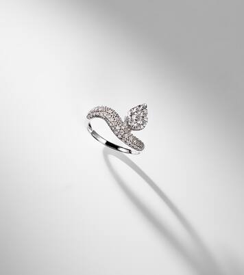 Wave Alliance 18kt white gold ring with diamonds | Persée
