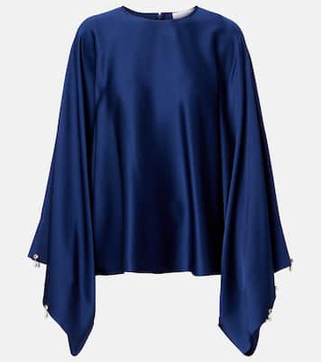 Faux pearl-embellished satin top | Stella McCartney