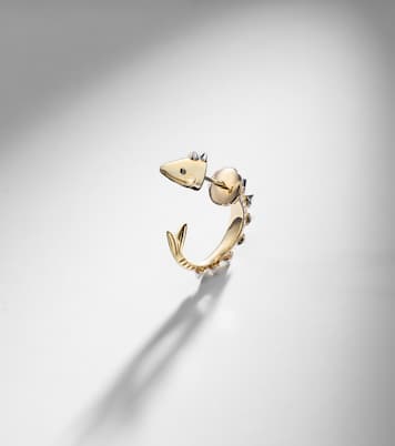 Boucle d’oreille unique Marlin en or 9 ct et diamants | Yvonne Léon