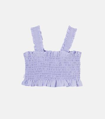 Rolfia ruched cotton top | Molo