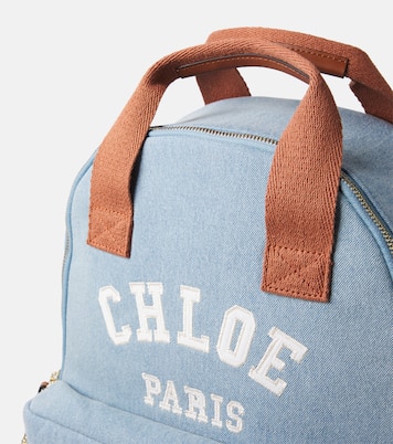 Rucksack aus Denim mit Leder | Chloé Kids