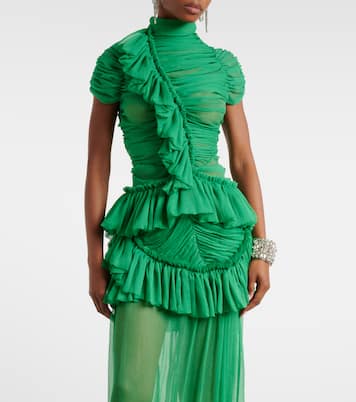 Ruffled silk top | Dries Van Noten