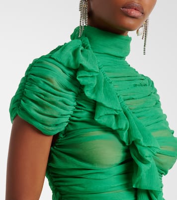 Ruffled silk top | Dries Van Noten