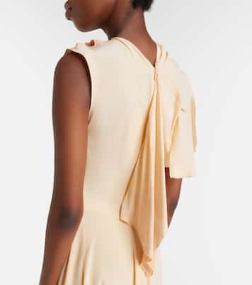 Asymmetric smocked silk cocktail dress | Victoria Beckham